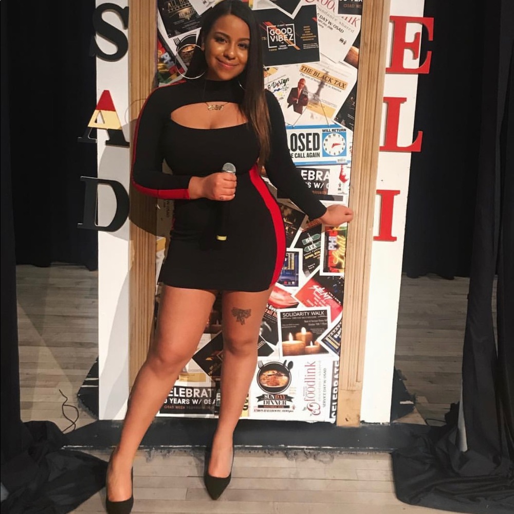 Black and Red Mini Dress